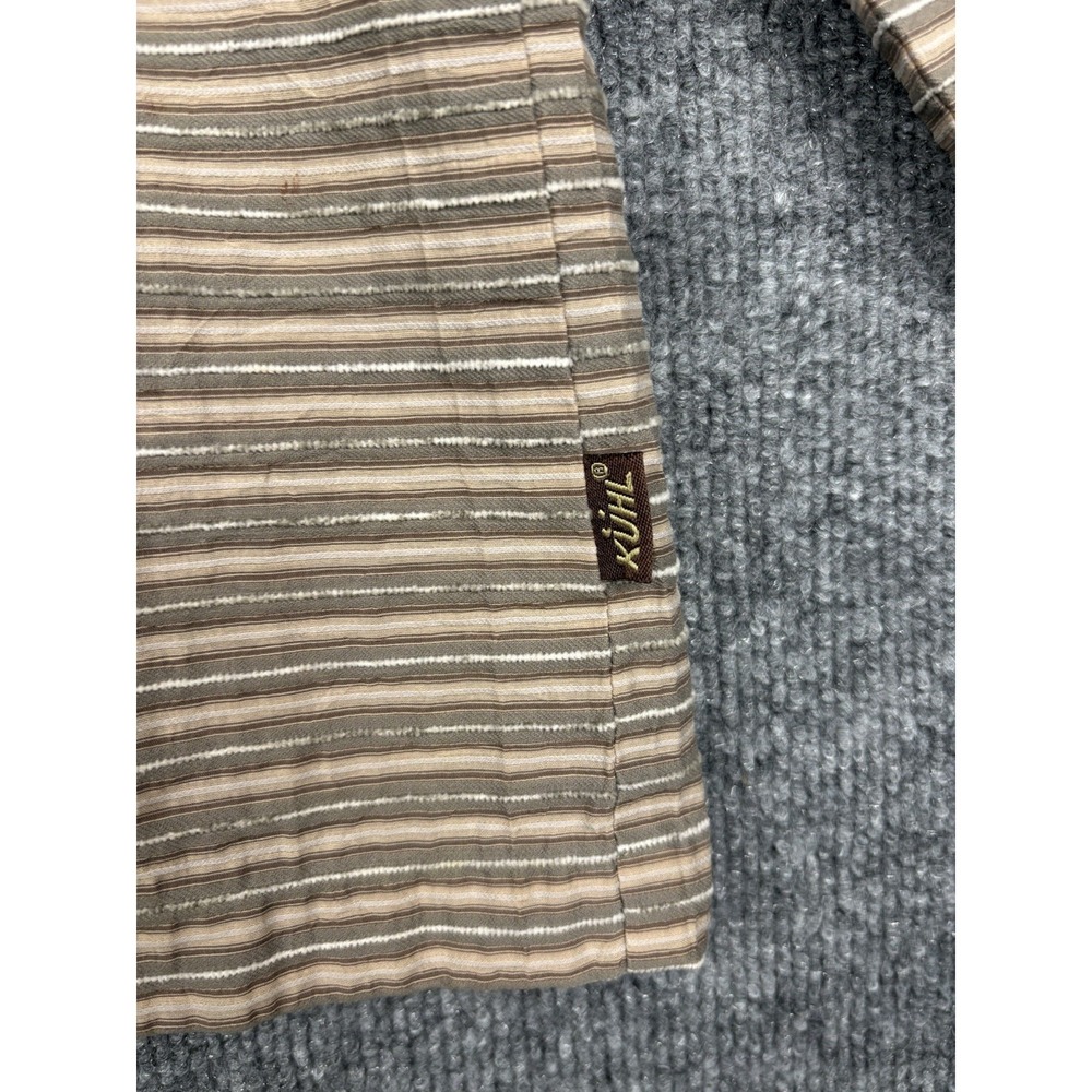 Kuhl Men's Large Seersucker Striped Long Sleeve Button Up Shirt Cotton Flaw - Picture 3 of 8